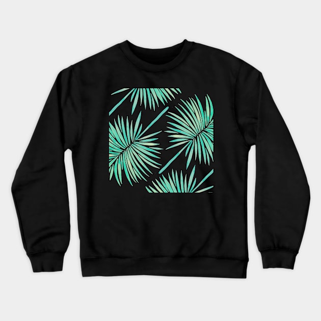 fan palm seafoam Crewneck Sweatshirt by CatCoq